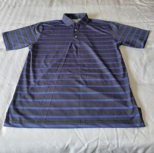 Turtleson Casual Striped Polo Golf Shirt Men's Medium
